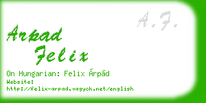 arpad felix business card